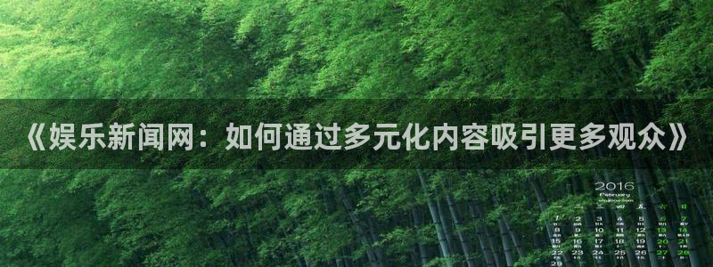 超凡国际下载：《娱乐新闻网：如何通过多元化内容吸引更多观众》